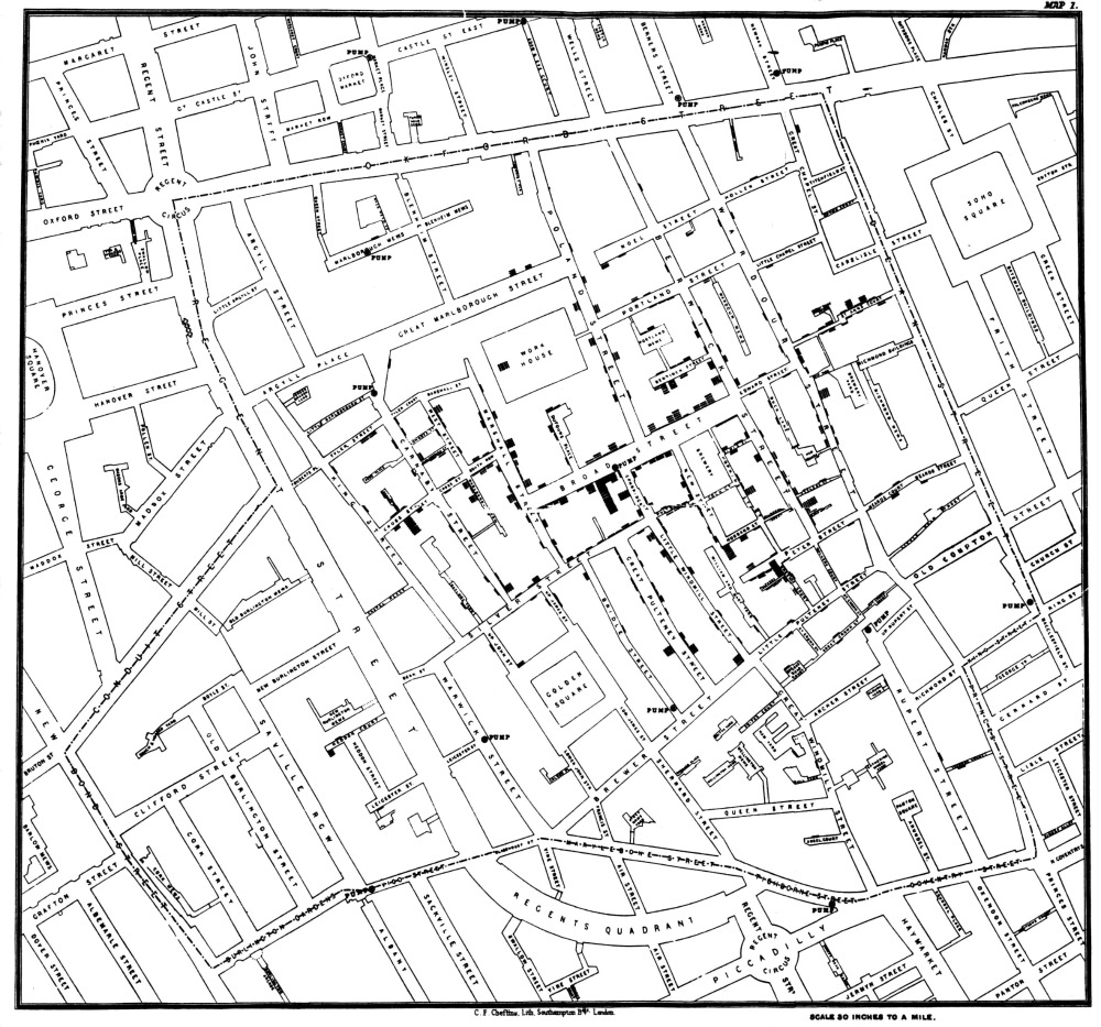 cholera in London map